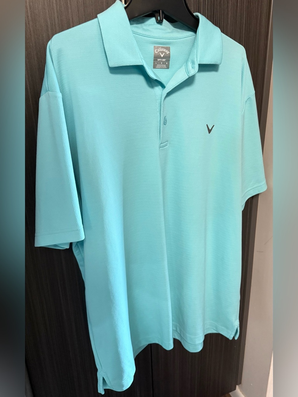 Callaway Opti-Dri Golf Polo Shirt - Aqua Blue - Men's Size Large (EUC)